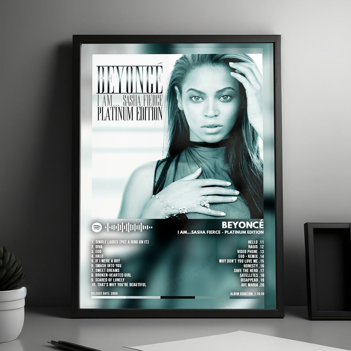 Beyoncé "I Am... Sasha Fierce (Platinum Edition)" Album Cover Poster - with Complete Tracklist