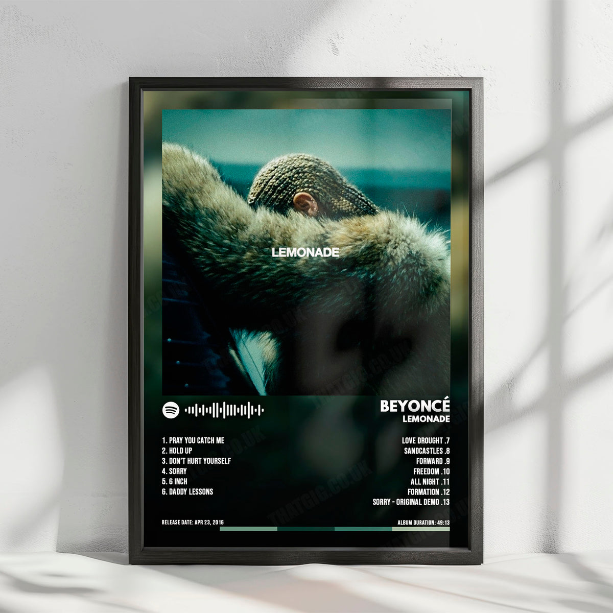 Beyoncé "Lemonade" Album Cover Poster - with Complete Tracklist