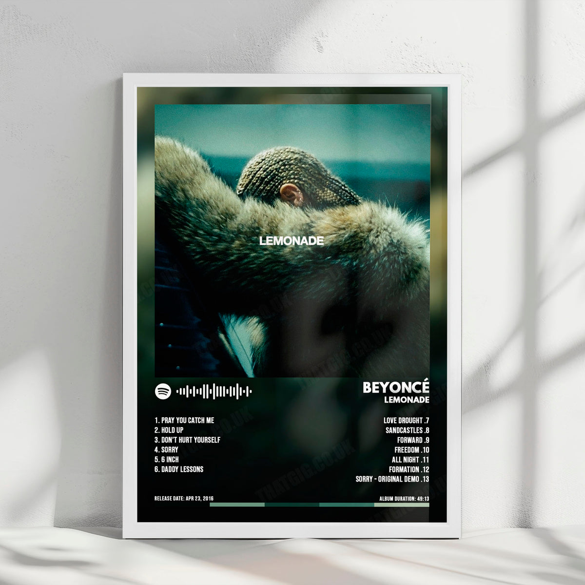 Beyoncé "Lemonade" Album Cover Poster - with Complete Tracklist