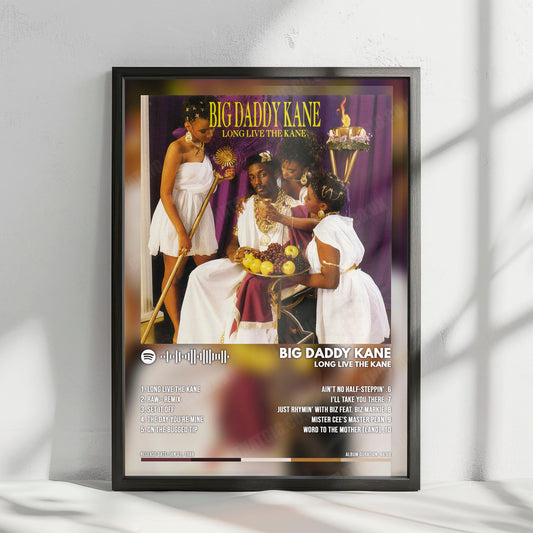 Big Daddy Kane "Long Live the Kane" Album Cover Poster - with Complete Tracklist