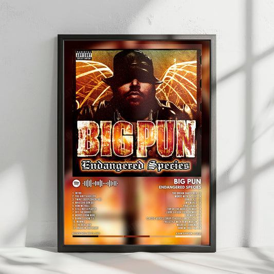Big Pun "Endangered Species" Album Cover Poster - with Complete Tracklist