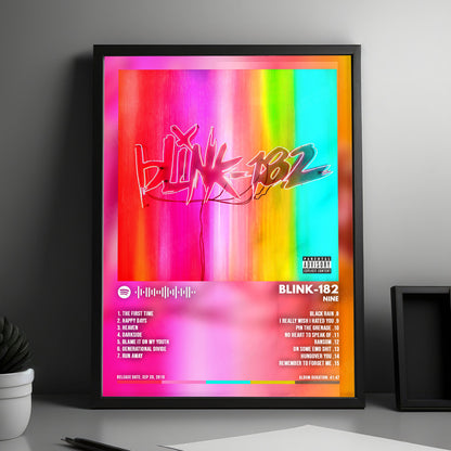 BLINK-182 - "Nine" Album Cover Poster - with Complete Tracklist