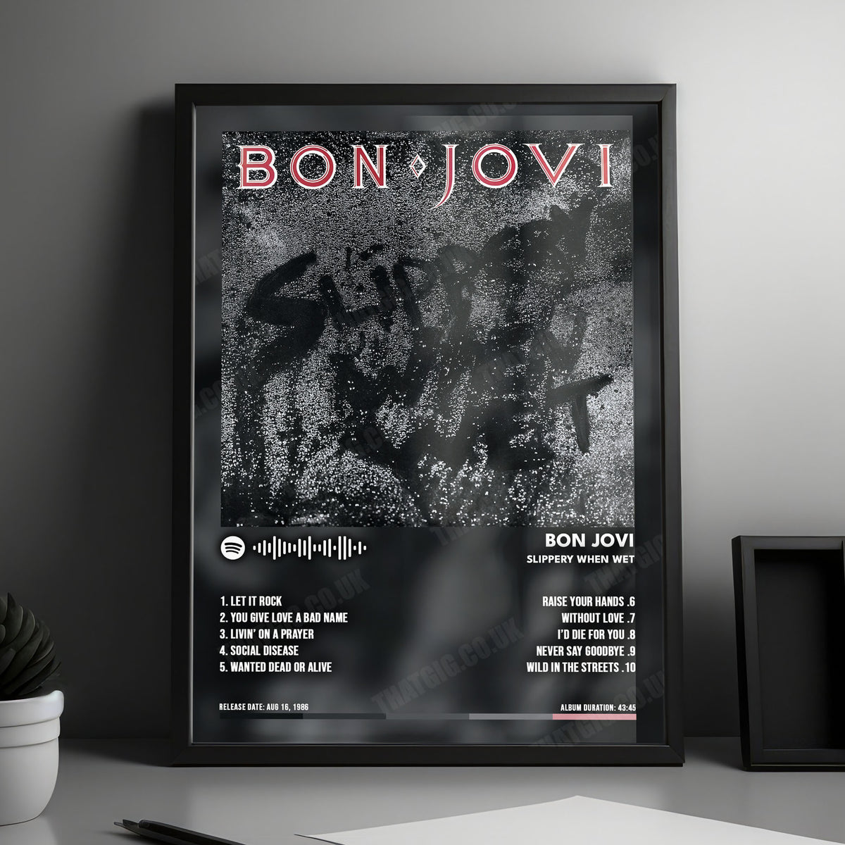 Bon Jovi "Slippery When Wet" Album Cover Poster - with Complete Tracklist