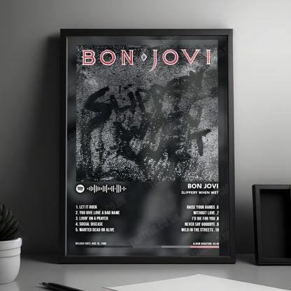 Bon Jovi "Slippery When Wet" Album Cover Poster - with Complete Tracklist