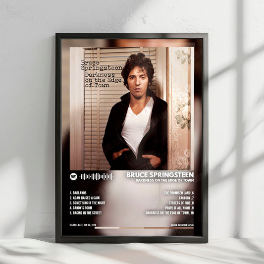 Bruce Springsteen "Darkness on the Edge of Town" Album Cover Poster - with Complete Tracklist