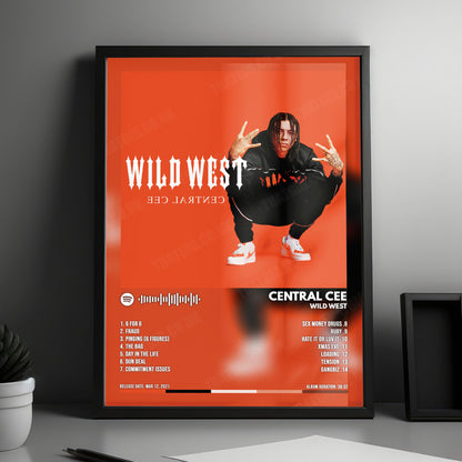 Central Cee "Wild West" Album Cover Poster - with Complete Tracklist