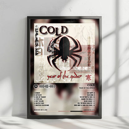 Cold "Year of the Spider" Album Cover Poster - with Complete Tracklist