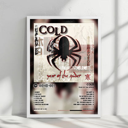 Cold "Year of the Spider" Album Cover Poster - with Complete Tracklist