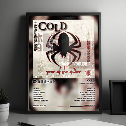 Cold "Year of the Spider" Album Cover Poster - with Complete Tracklist