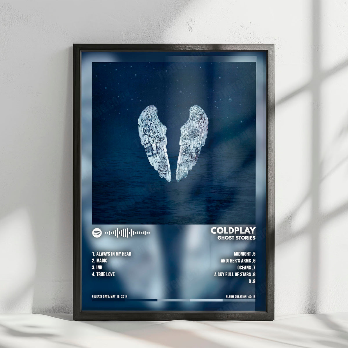 Coldplay "Ghost Stories" Album Cover Poster - with Complete Tracklist