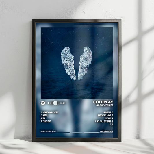 Coldplay "Ghost Stories" Album Cover Poster - with Complete Tracklist