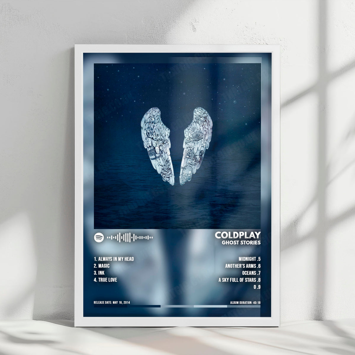 Coldplay "Ghost Stories" Album Cover Poster - with Complete Tracklist