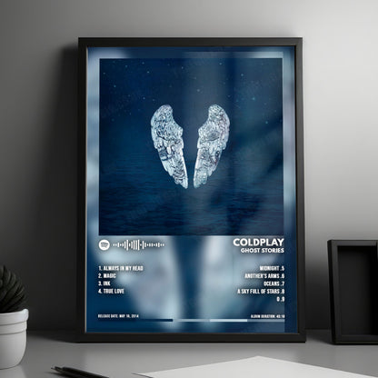 Coldplay "Ghost Stories" Album Cover Poster - with Complete Tracklist