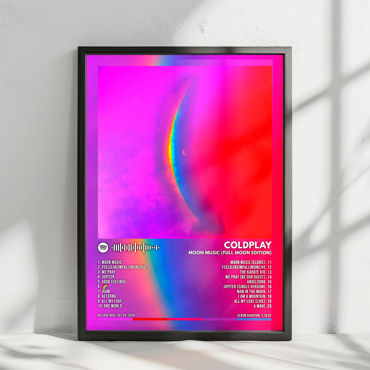 Coldplay "Moon Music (Full Moon Edition)" Album Cover Poster - with Complete Tracklist