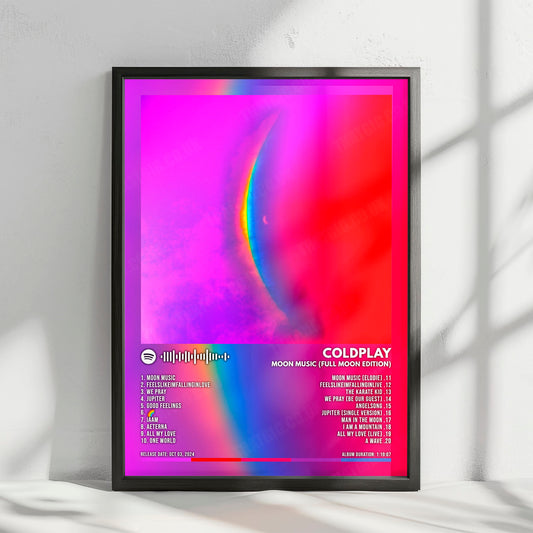 Coldplay "Moon Music (Full Moon Edition)" Album Cover Poster - with Complete Tracklist