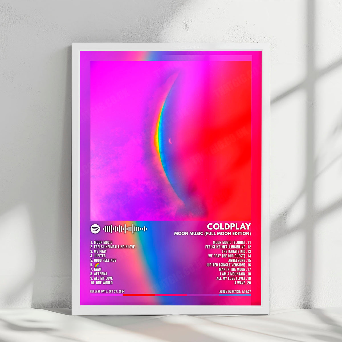 Coldplay "Moon Music (Full Moon Edition)" Album Cover Poster - with Complete Tracklist
