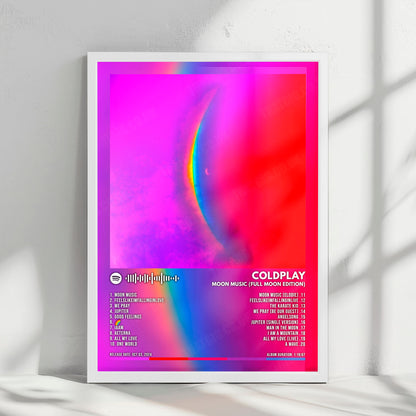 Coldplay "Moon Music (Full Moon Edition)" Album Cover Poster - with Complete Tracklist