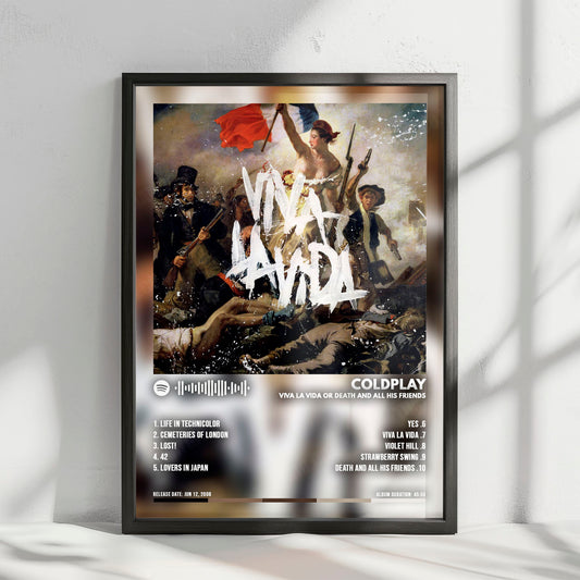 Coldplay "Viva La Vida Or Death And All His Friends" Album Cover Poster - with Complete Tracklist