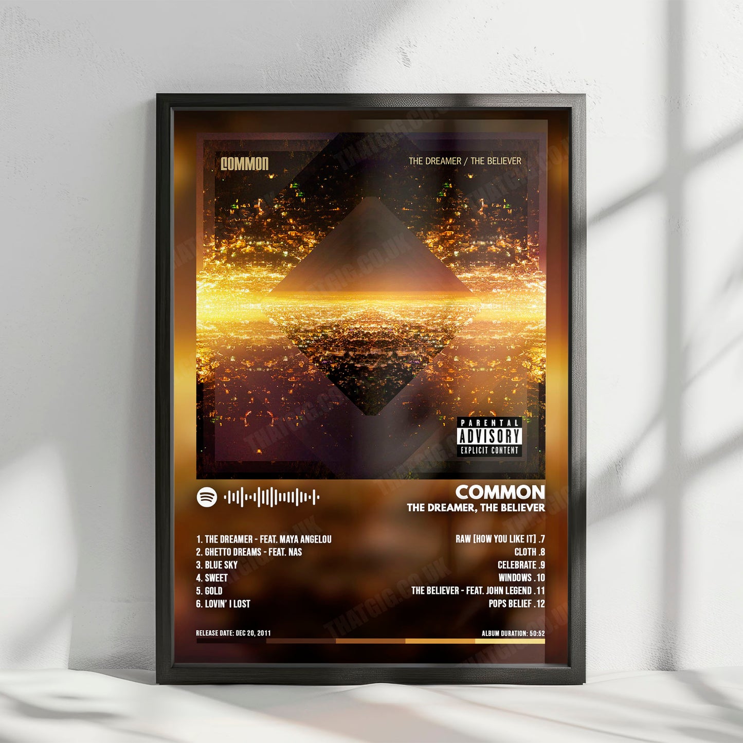 Common "The Dreamer / The Believer " Album Cover Poster - with Complete Tracklist