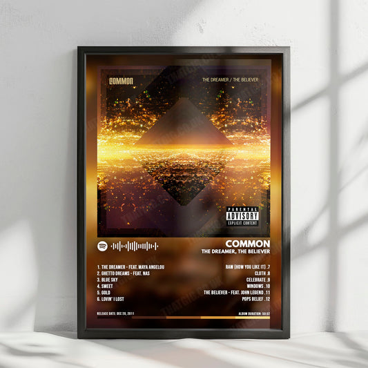Common "The Dreamer / The Believer " Album Cover Poster - with Complete Tracklist
