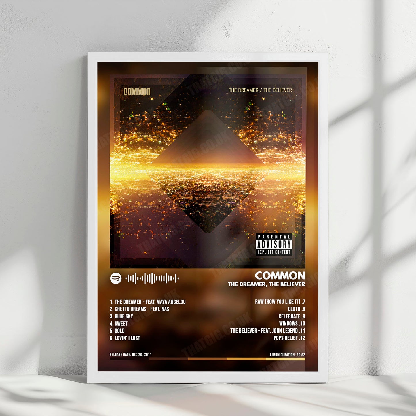 Common "The Dreamer / The Believer " Album Cover Poster - with Complete Tracklist