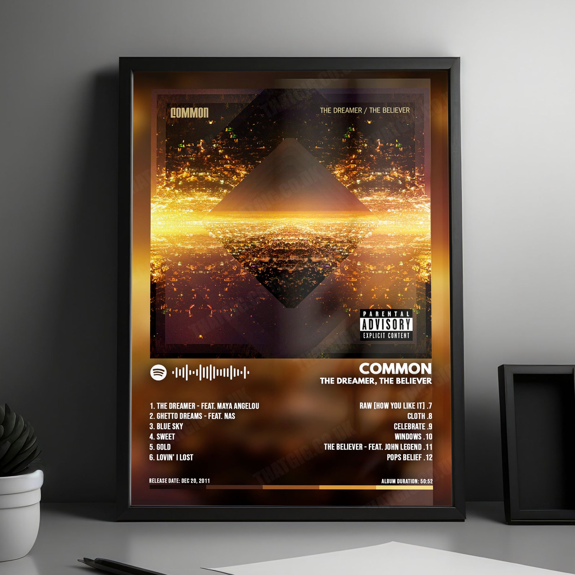 Common "The Dreamer / The Believer " Album Cover Poster - with Complete Tracklist