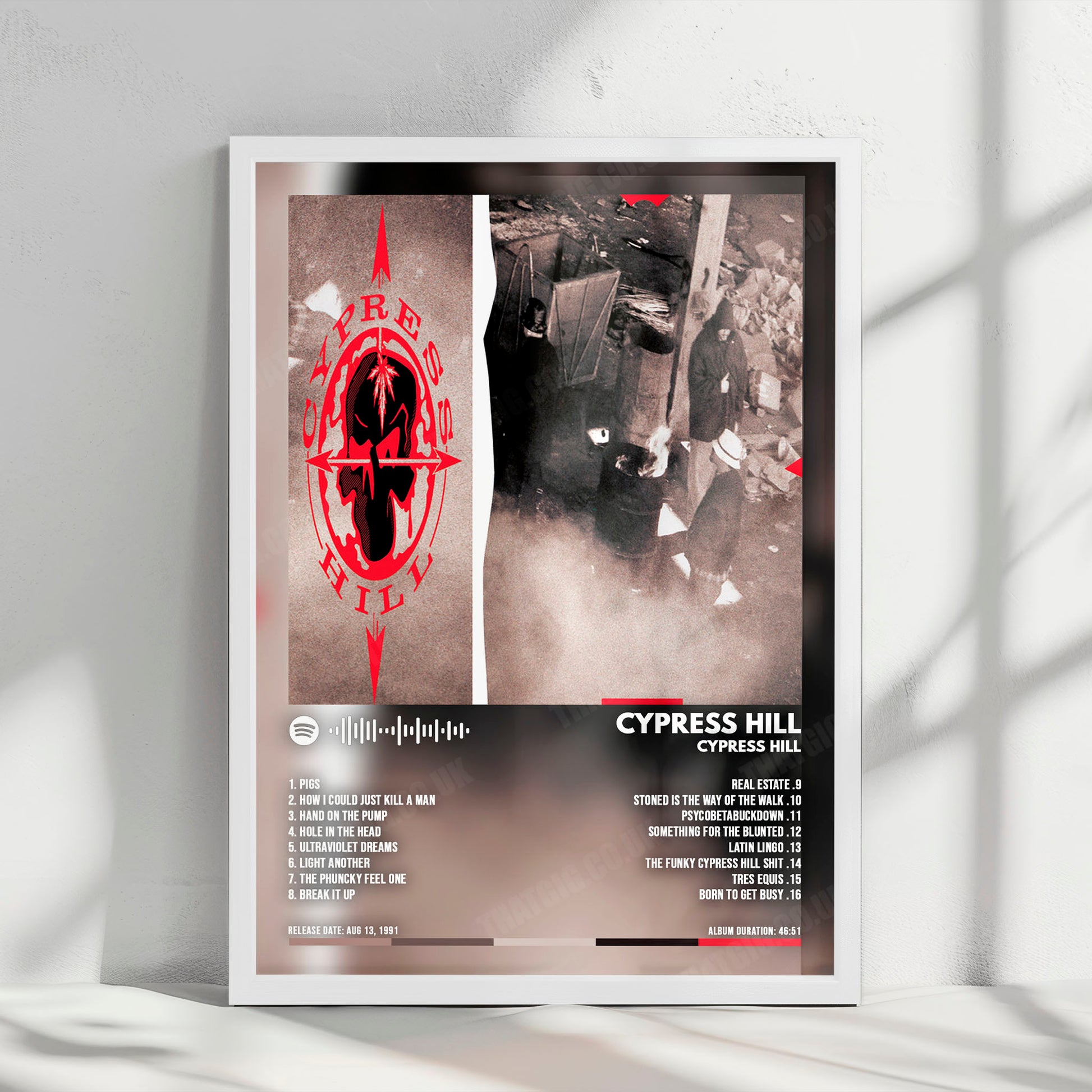 Cypress Hill "Cypress Hill" Album Cover Poster - with Complete Tracklist
