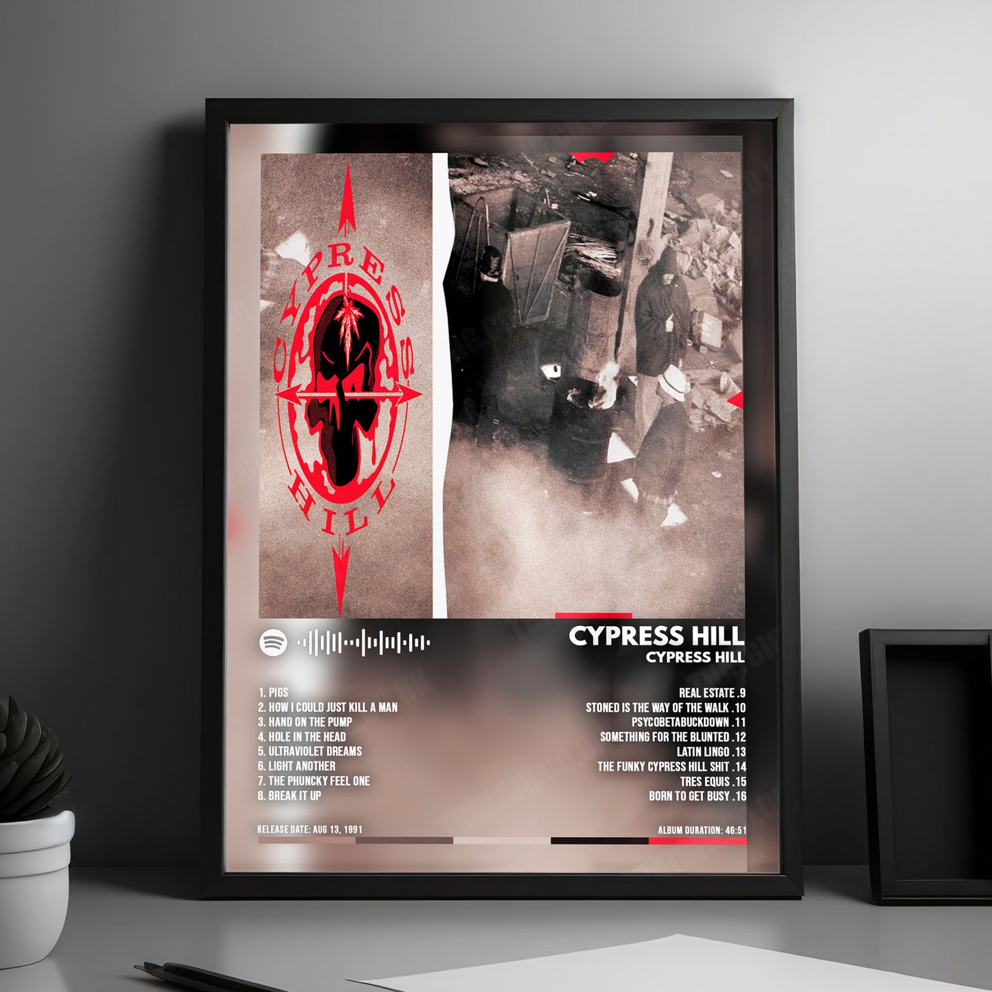 Cypress Hill "Cypress Hill" Album Cover Poster - with Complete Tracklist