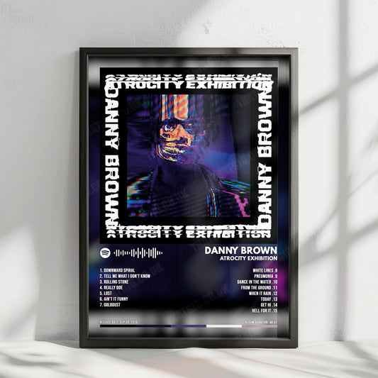 Danny Brown "Atrocity Exhibition" Album Cover Poster - with Complete Tracklist