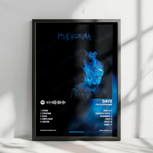 Dave "PSYCHODRAMA" Album Cover Poster - with Complete Tracklist
