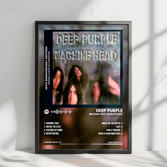 Deep Purple "Machine Head" Album Cover Poster - with Complete Tracklist