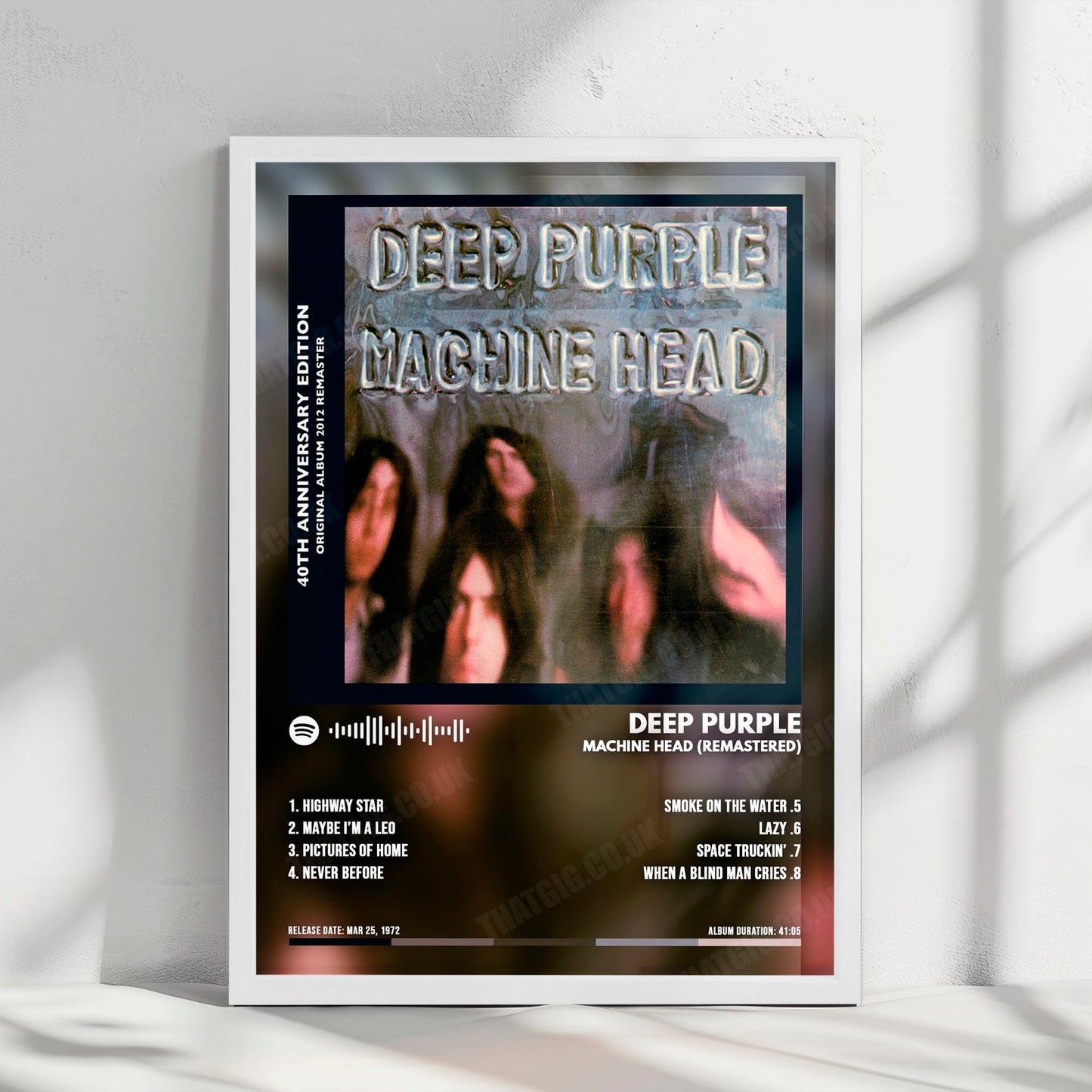 Deep Purple "Machine Head" Album Cover Poster - with Complete Tracklist