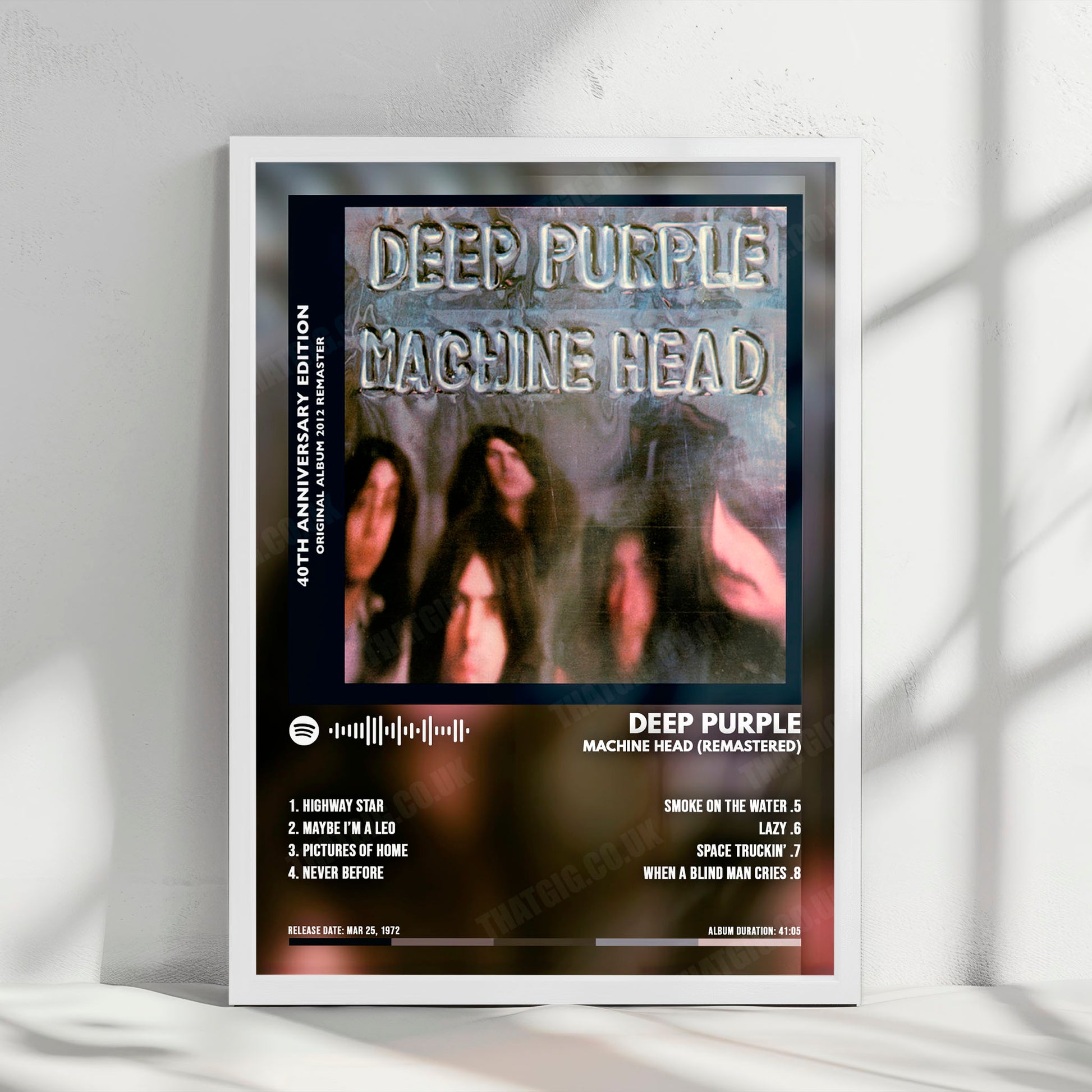 Deep Purple "Machine Head" Album Cover Poster - with Complete Tracklist