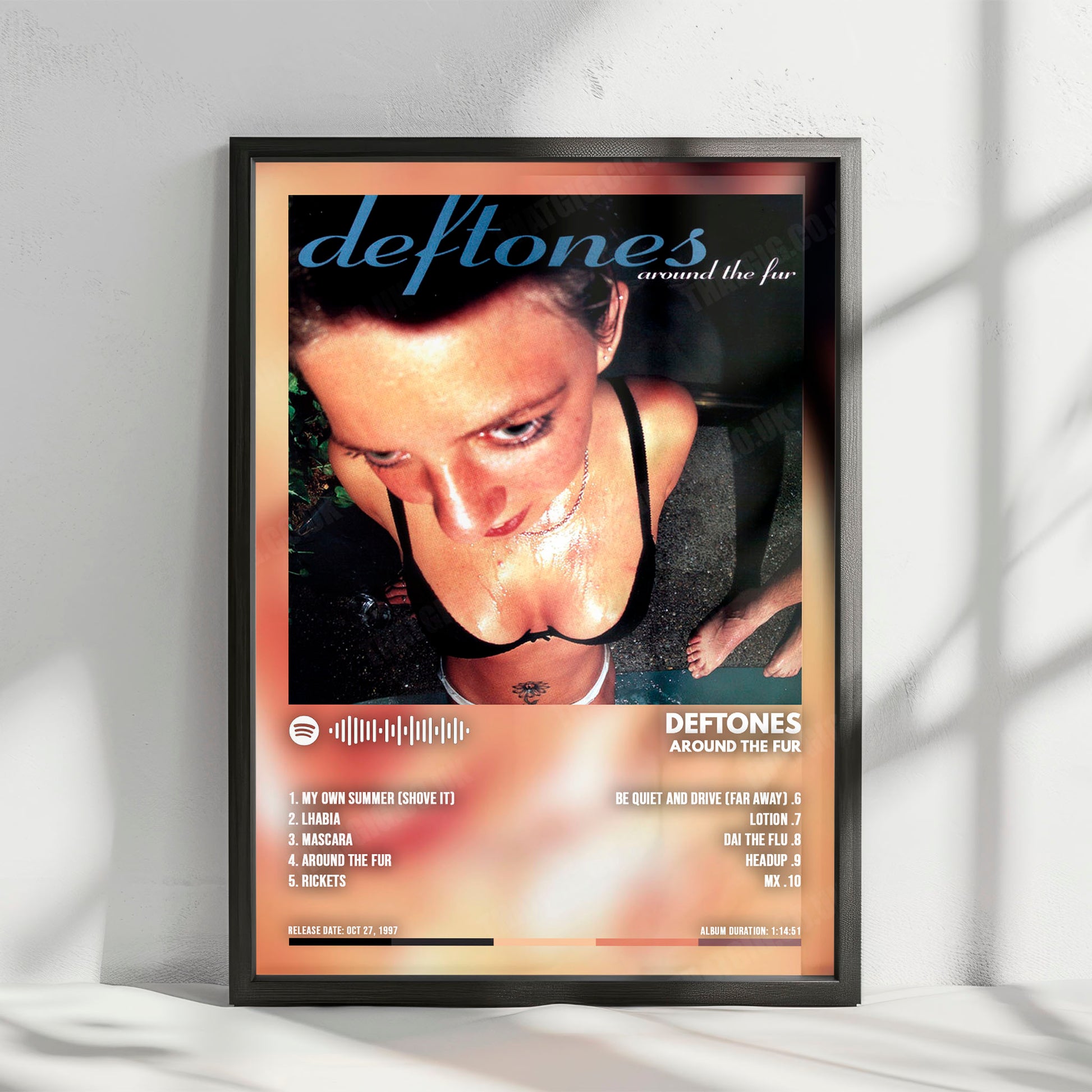 Deftones "Around the Fur " Album Cover Poster - with Complete Tracklist