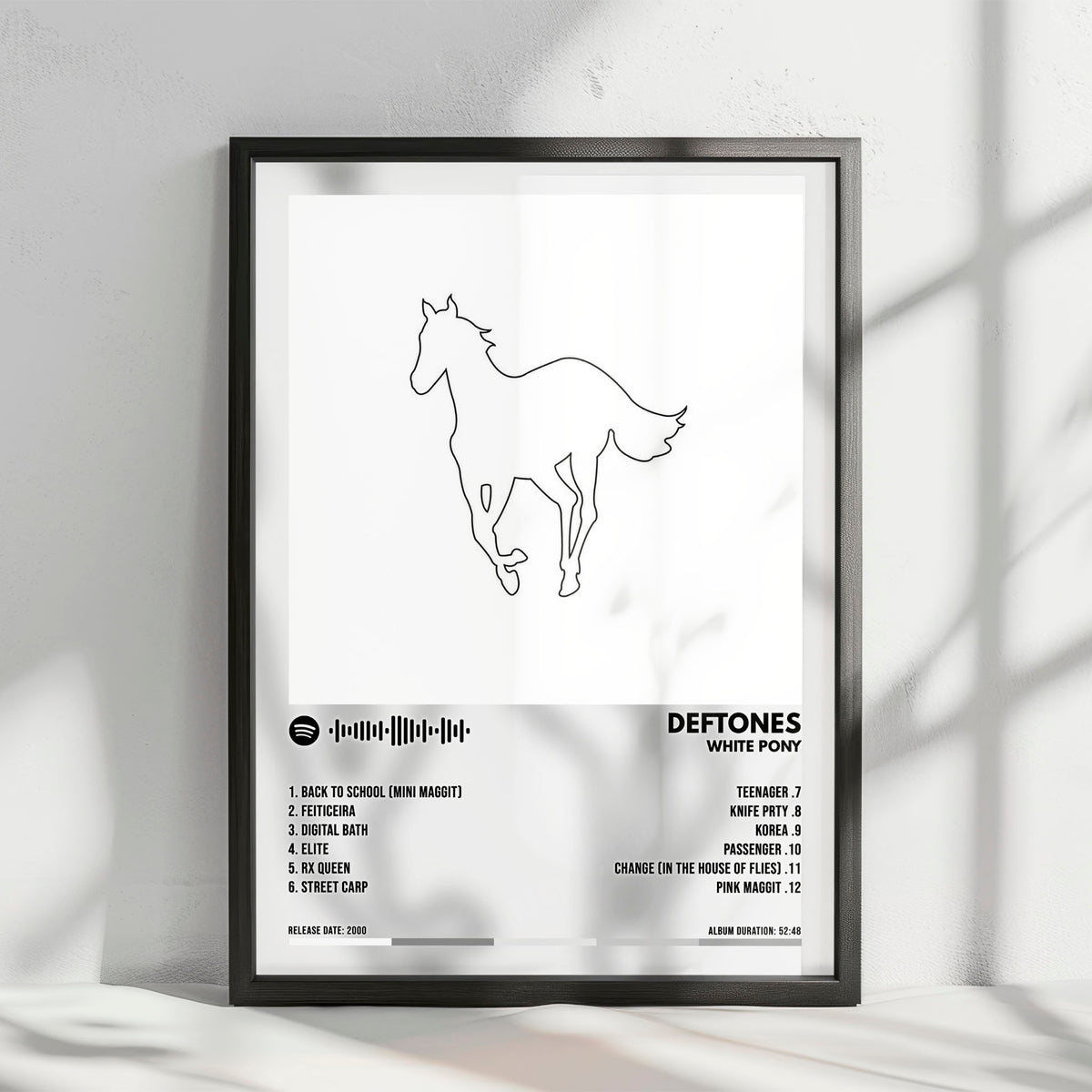 Deftones "White Pony " Album Cover Poster - with Complete Tracklist