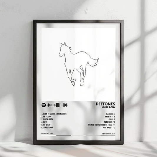 Deftones "White Pony " Album Cover Poster - with Complete Tracklist