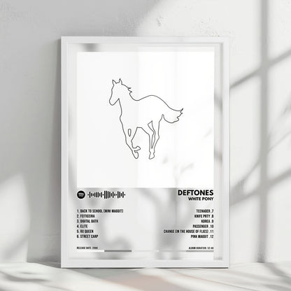 Deftones "White Pony " Album Cover Poster - with Complete Tracklist