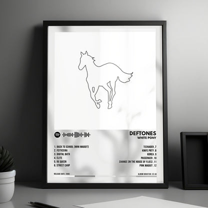 Deftones "White Pony " Album Cover Poster - with Complete Tracklist