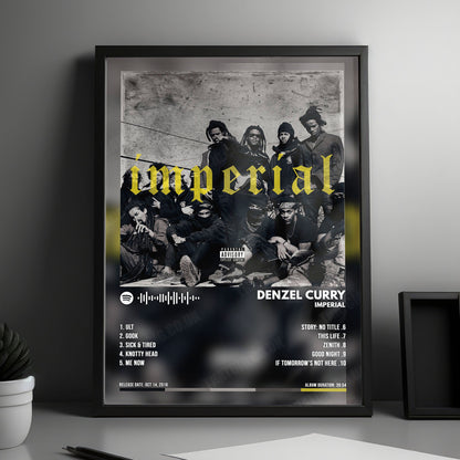 Denzel Curry "Imperial" Album Cover Poster - with Complete Tracklist