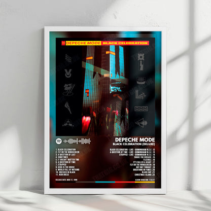 Depeche Mode "Black Celebration" Album Cover Poster - with Complete Tracklist