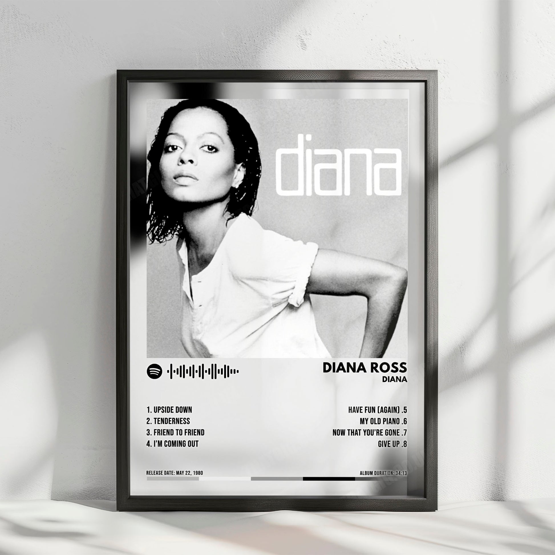 Diana Ross "Diana" Album Cover Poster - with Complete Tracklist