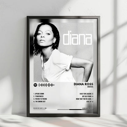 Diana Ross "Diana" Album Cover Poster - with Complete Tracklist