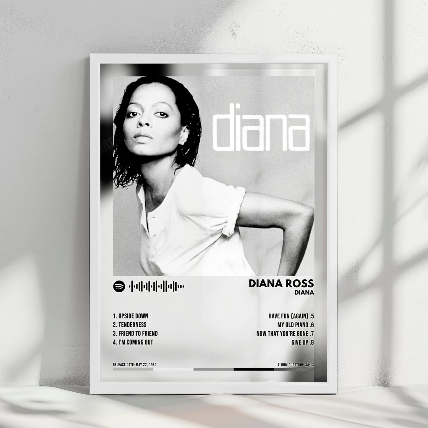 Diana Ross "Diana" Album Cover Poster - with Complete Tracklist