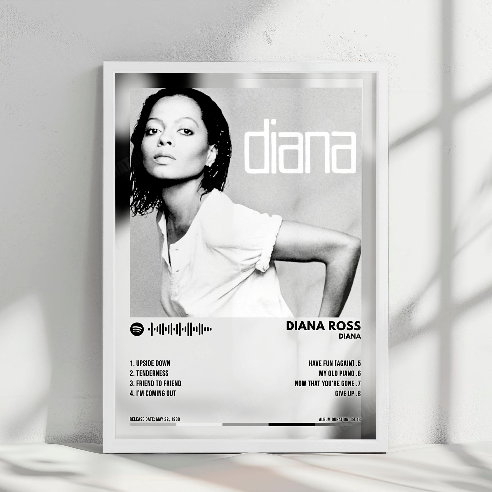 Diana Ross "Diana" Album Cover Poster - with Complete Tracklist