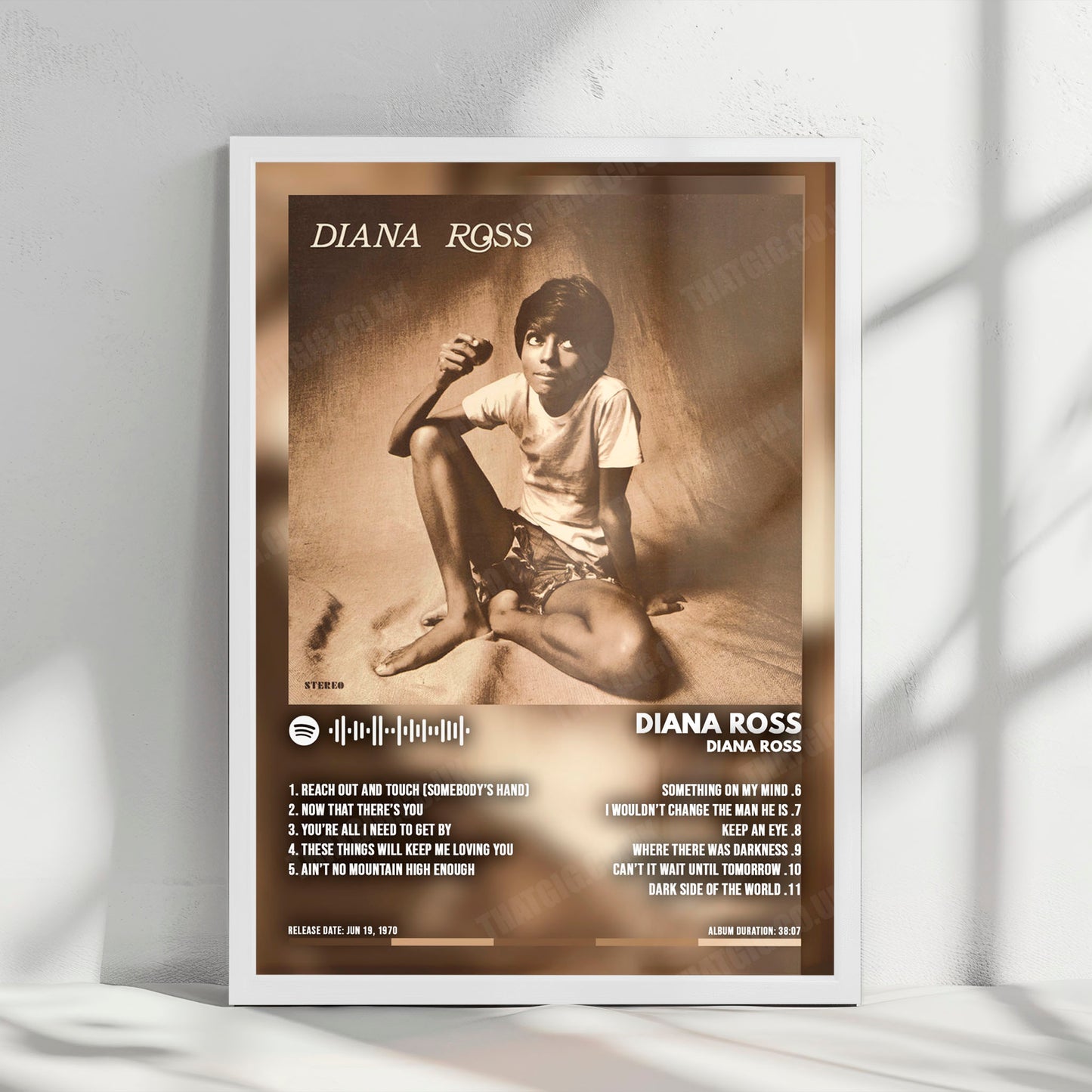 Diana Ross "Diana Ross" Album Cover Poster - with Complete Tracklist