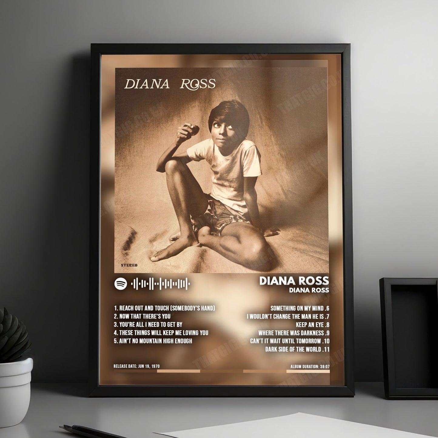 Diana Ross "Diana Ross" Album Cover Poster - with Complete Tracklist