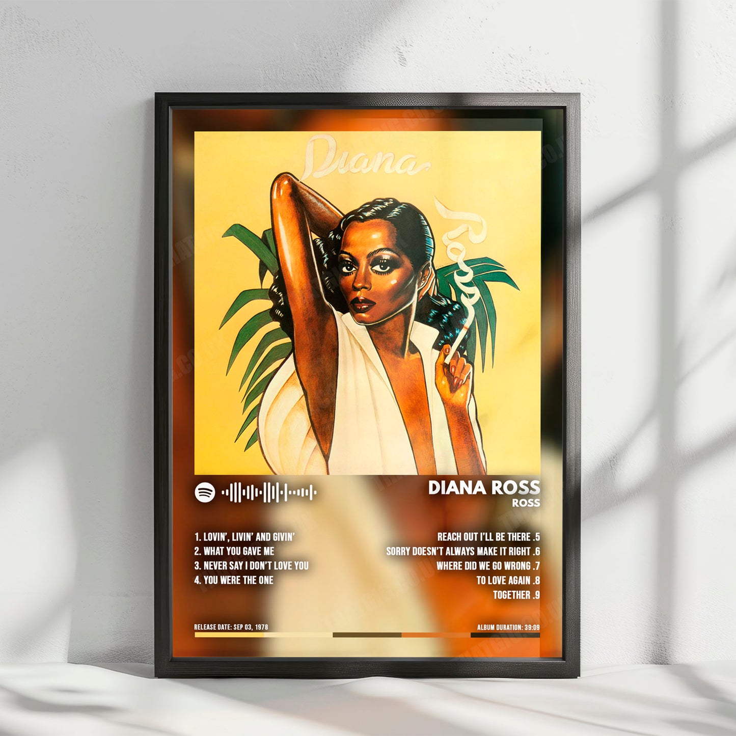 Diana Ross "Ross" Album Cover Poster - with Complete Tracklist