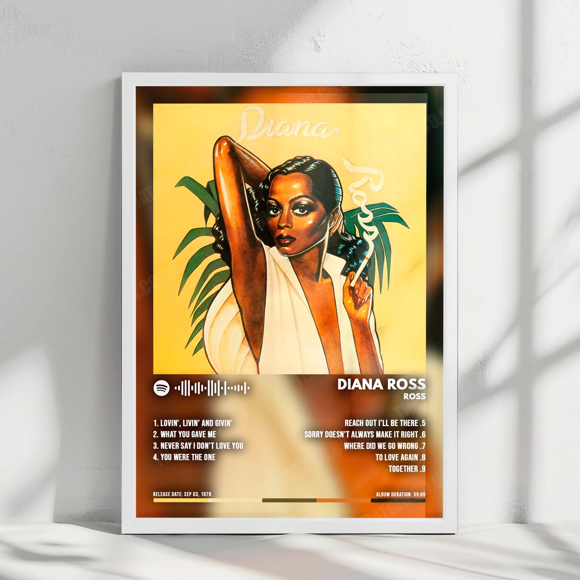 Diana Ross "Ross" Album Cover Poster - with Complete Tracklist
