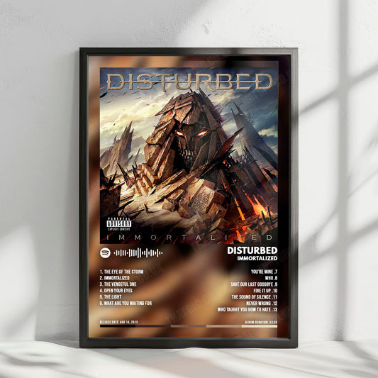 Disturbed "Immortalized " Album Cover Poster - with Complete Tracklist