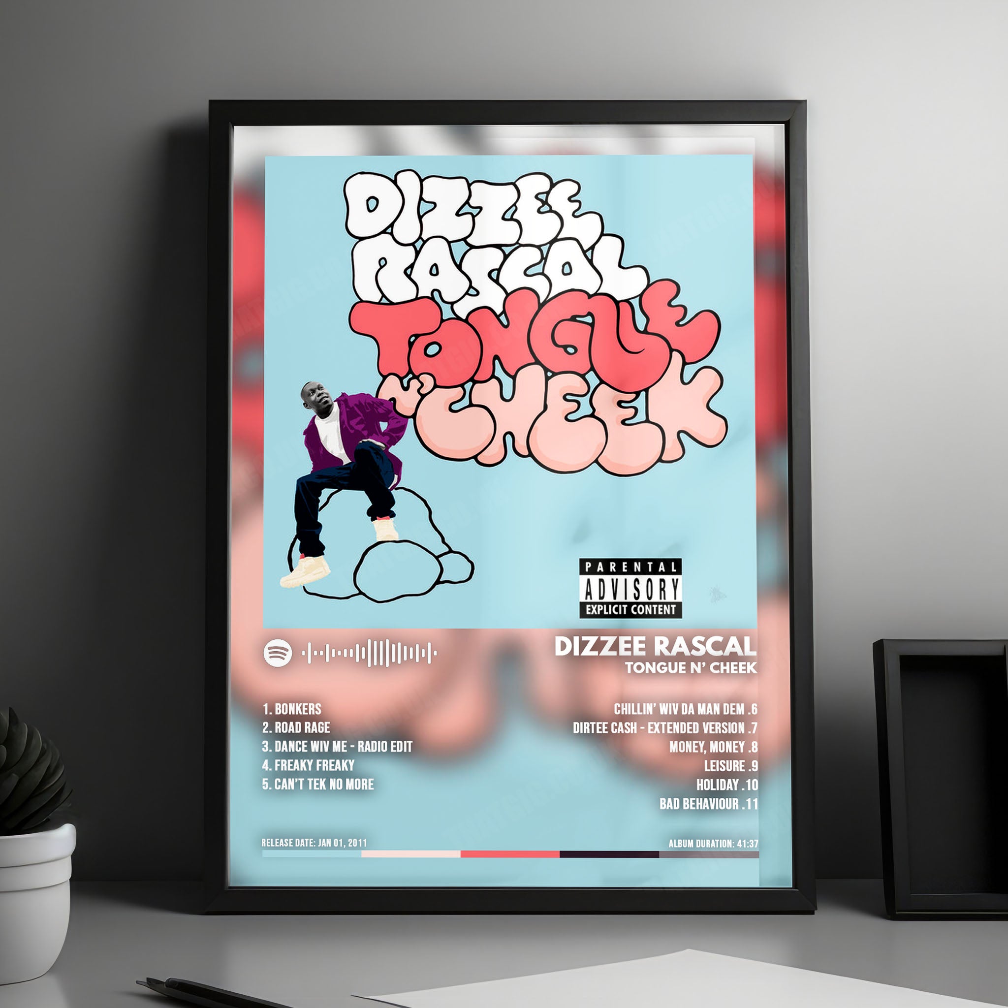 Dizzee Rascal Album Dizzee Rascal Tongue N' Cheek Album Cover Poster | Complete Tracklist ...